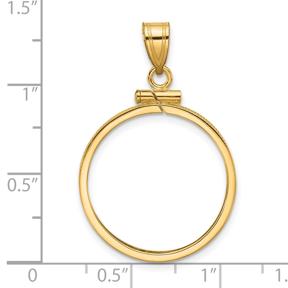 14k Polished 21.6mm x 1.7mm Screw Top Coin Bezel Pendant