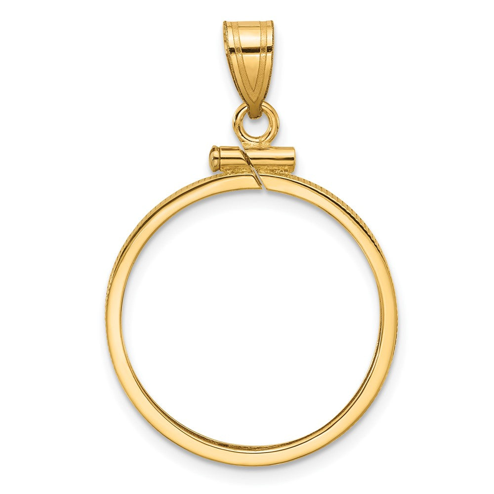 14k Polished 21.6mm x 1.7mm Screw Top Coin Bezel Pendant