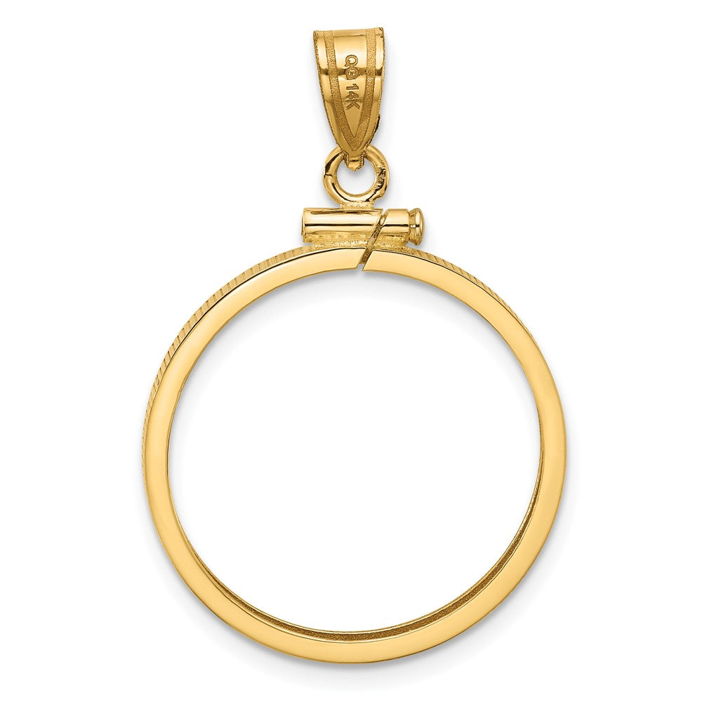14k Polished 22.0mm x 1.9mm Screw Top Coin Bezel Pendant