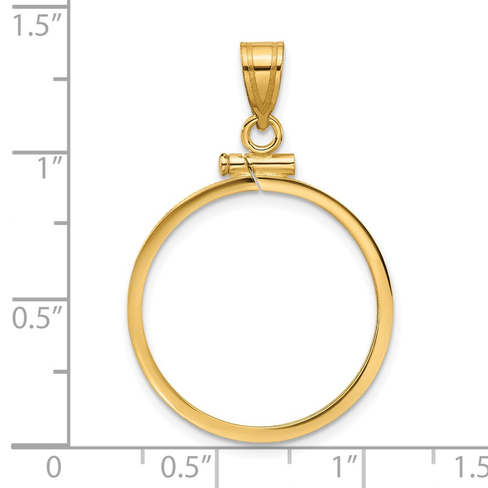 14k Polished 22.0mm x 1.9mm Screw Top Coin Bezel Pendant