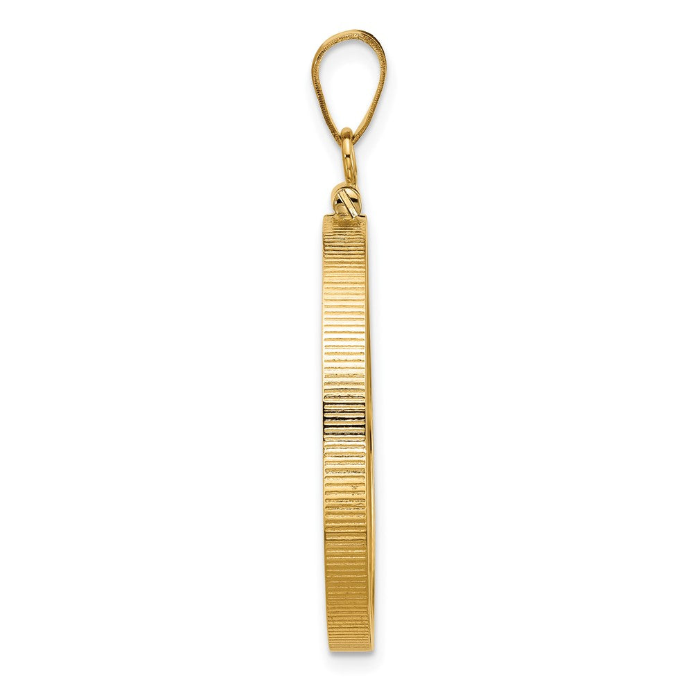 14k Polished 27.0mm x 2.35mm Screw Top Coin Bezel Pendant