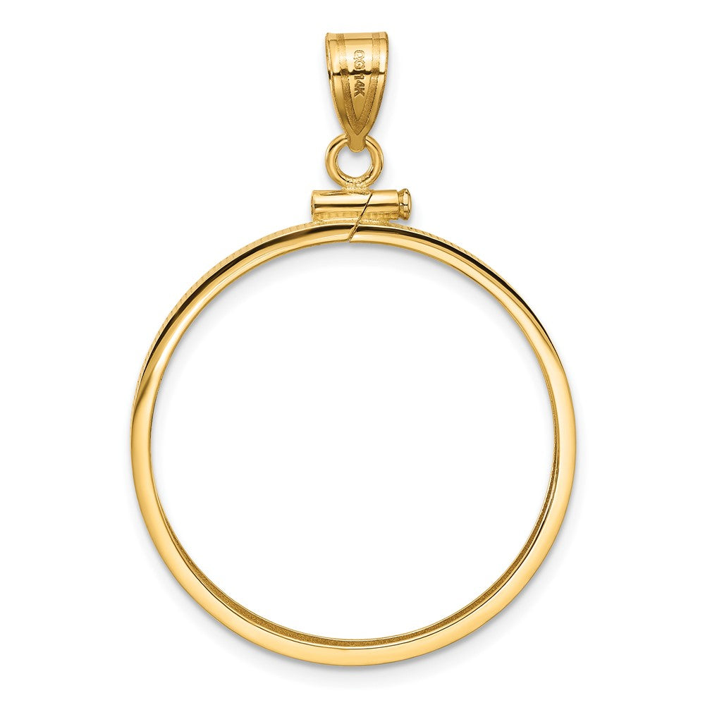 14k Polished 27.0mm x 2.35mm Screw Top Coin Bezel Pendant
