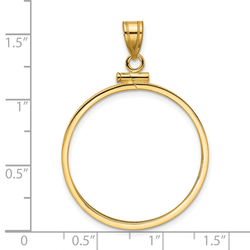 14k Polished 27.0mm x 2.35mm Screw Top Coin Bezel Pendant