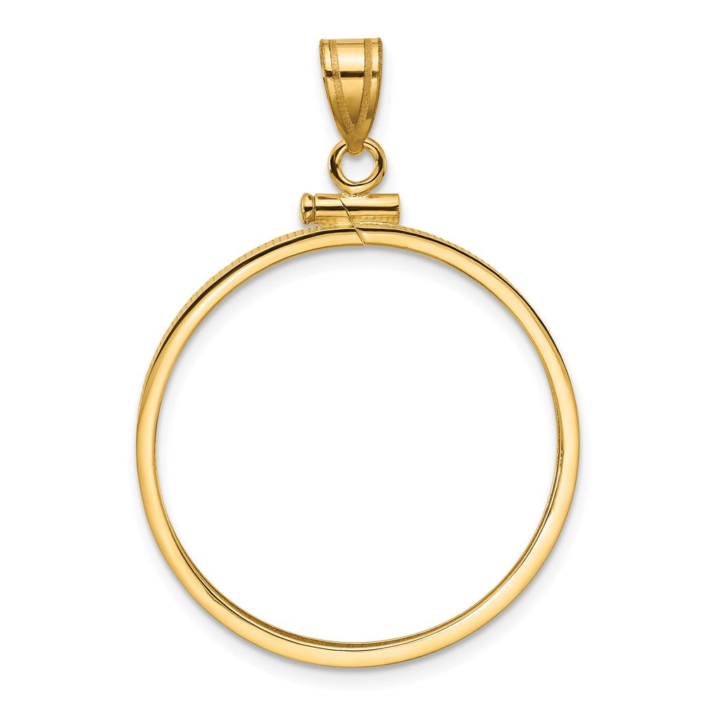 14k Polished 27.0mm x 2.35mm Screw Top Coin Bezel Pendant