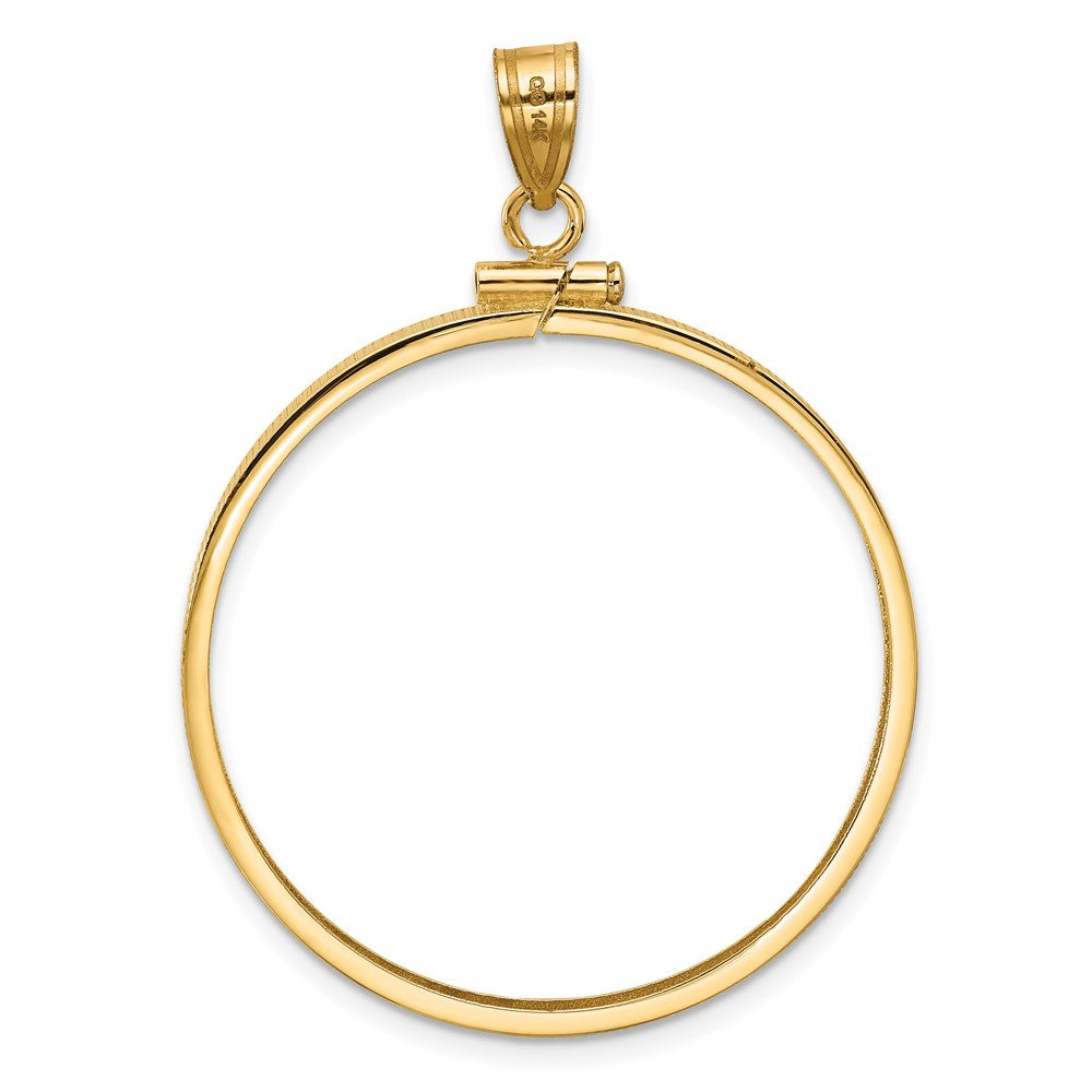 14k Polished 32.0mm x 2.85mm Screw Top Coin Bezel Pendant
