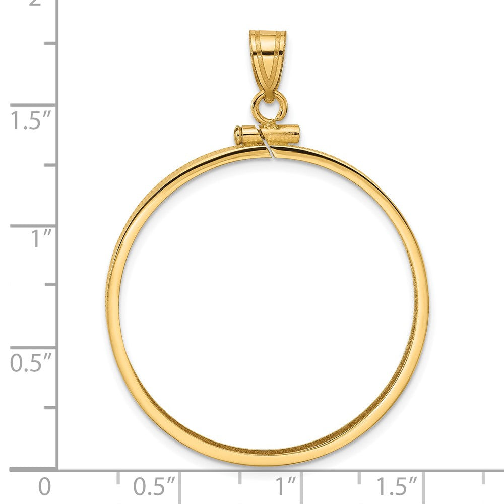 14k Polished 32.0mm x 2.85mm Screw Top Coin Bezel Pendant