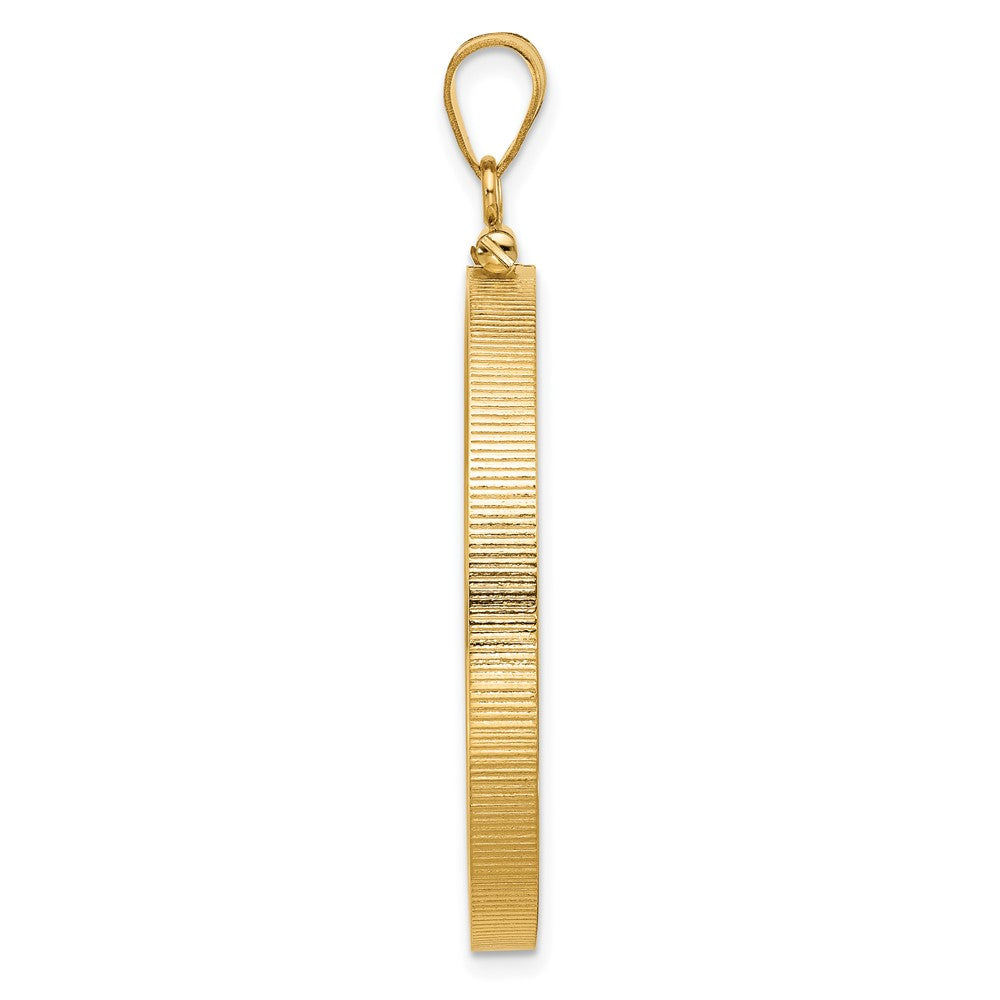 14k Polished 32.7mm x 3.00mm Screw Top Coin Bezel Pendant