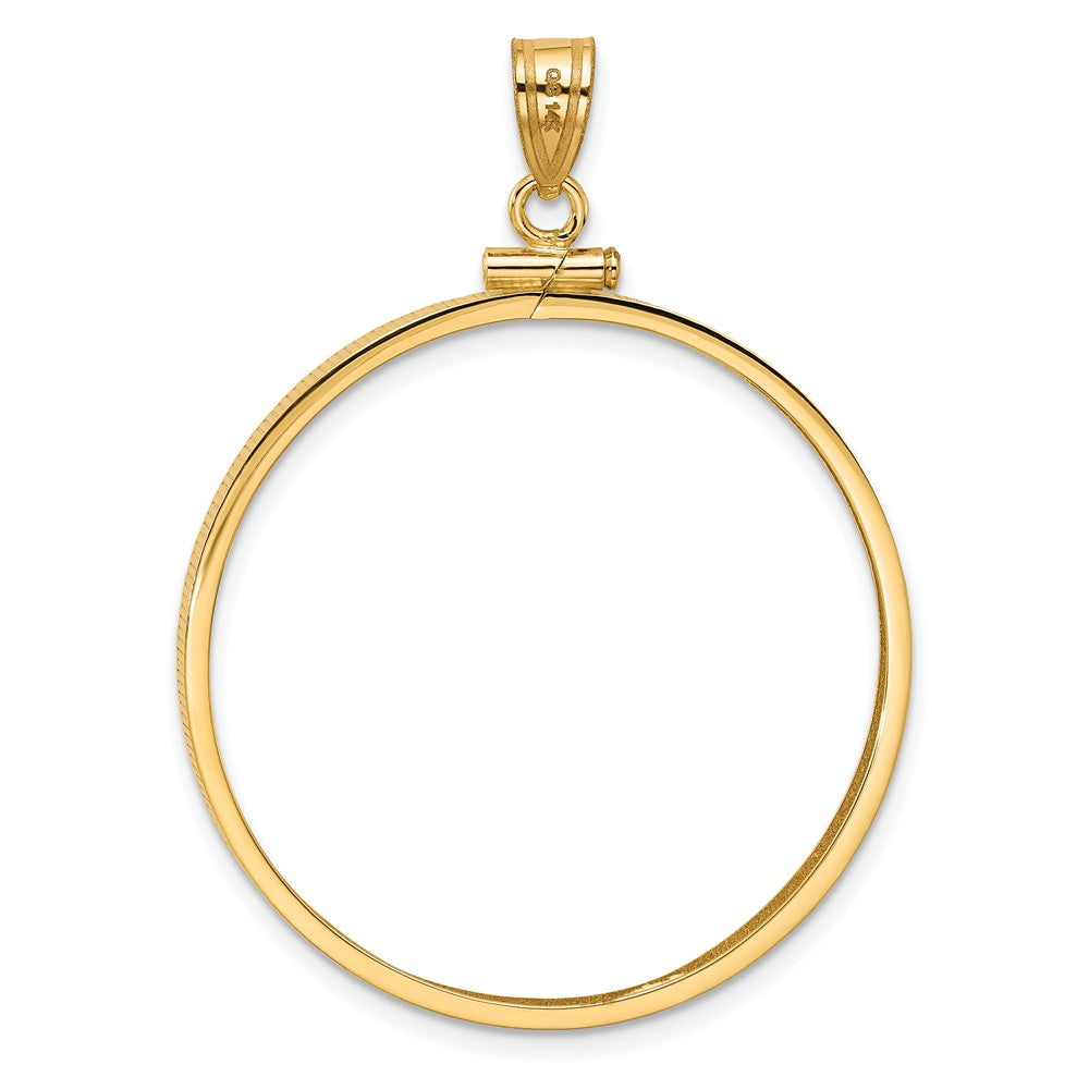 14k Polished 32.7mm x 3.00mm Screw Top Coin Bezel Pendant