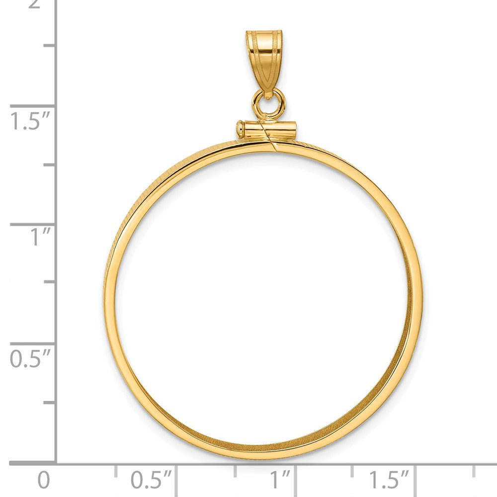 14k Polished 32.7mm x 3.00mm Screw Top Coin Bezel Pendant