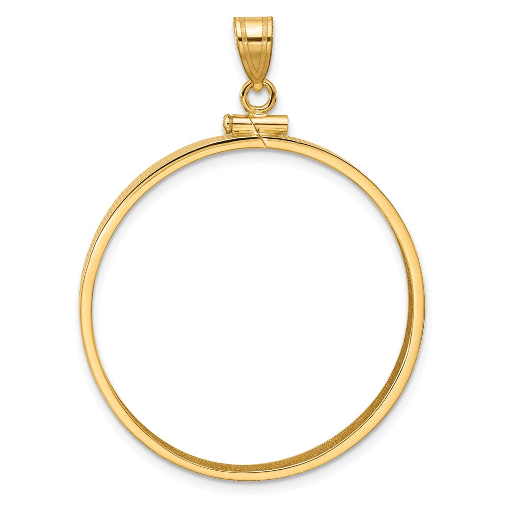 14k Polished 32.7mm x 3.00mm Screw Top Coin Bezel Pendant