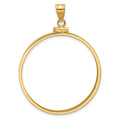 10k Polished 32.7mm x 3.00mm Screw Top Coin Bezel Pendant