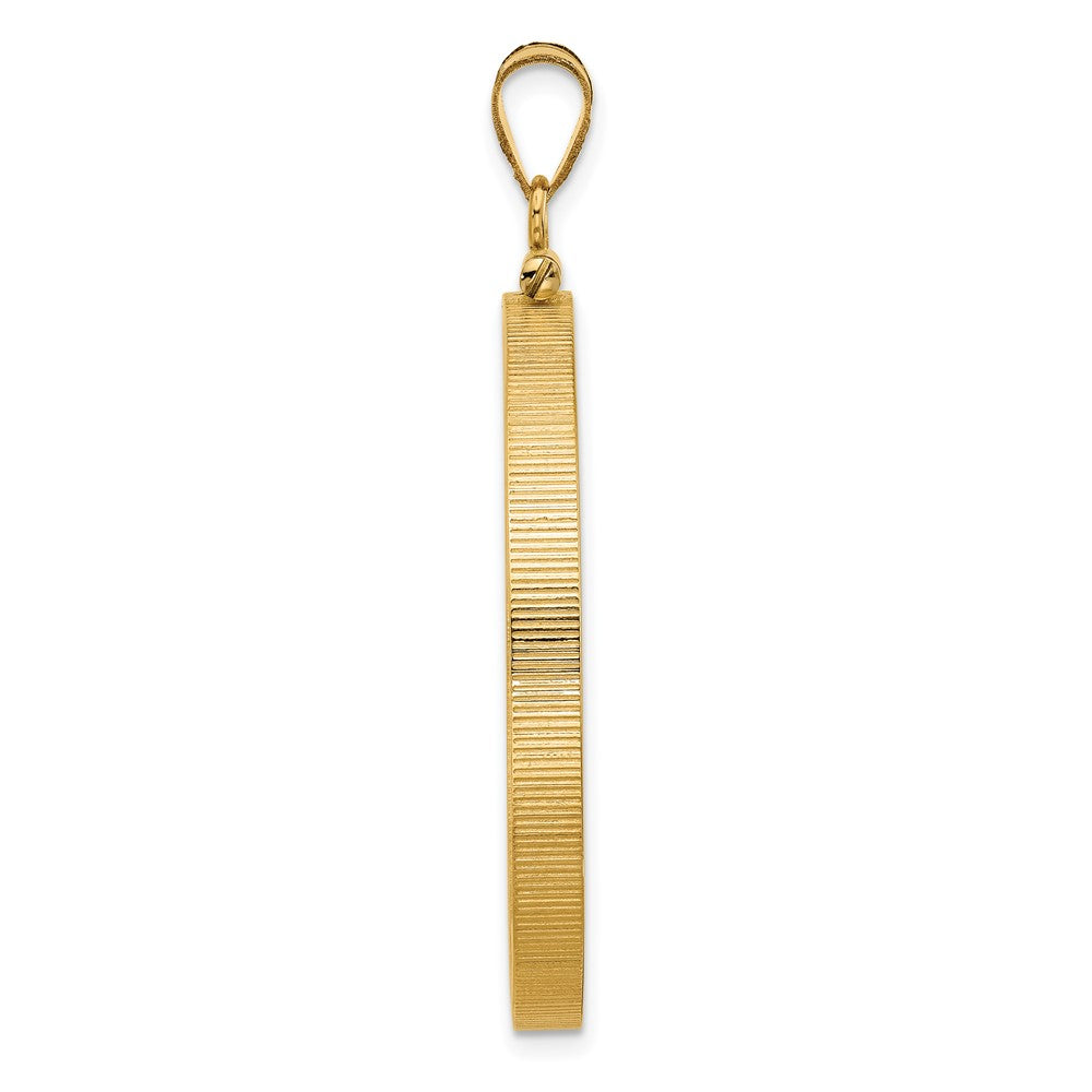 14k Polished 34.2mm x 2.85mm Screw Top Coin Bezel Pendant