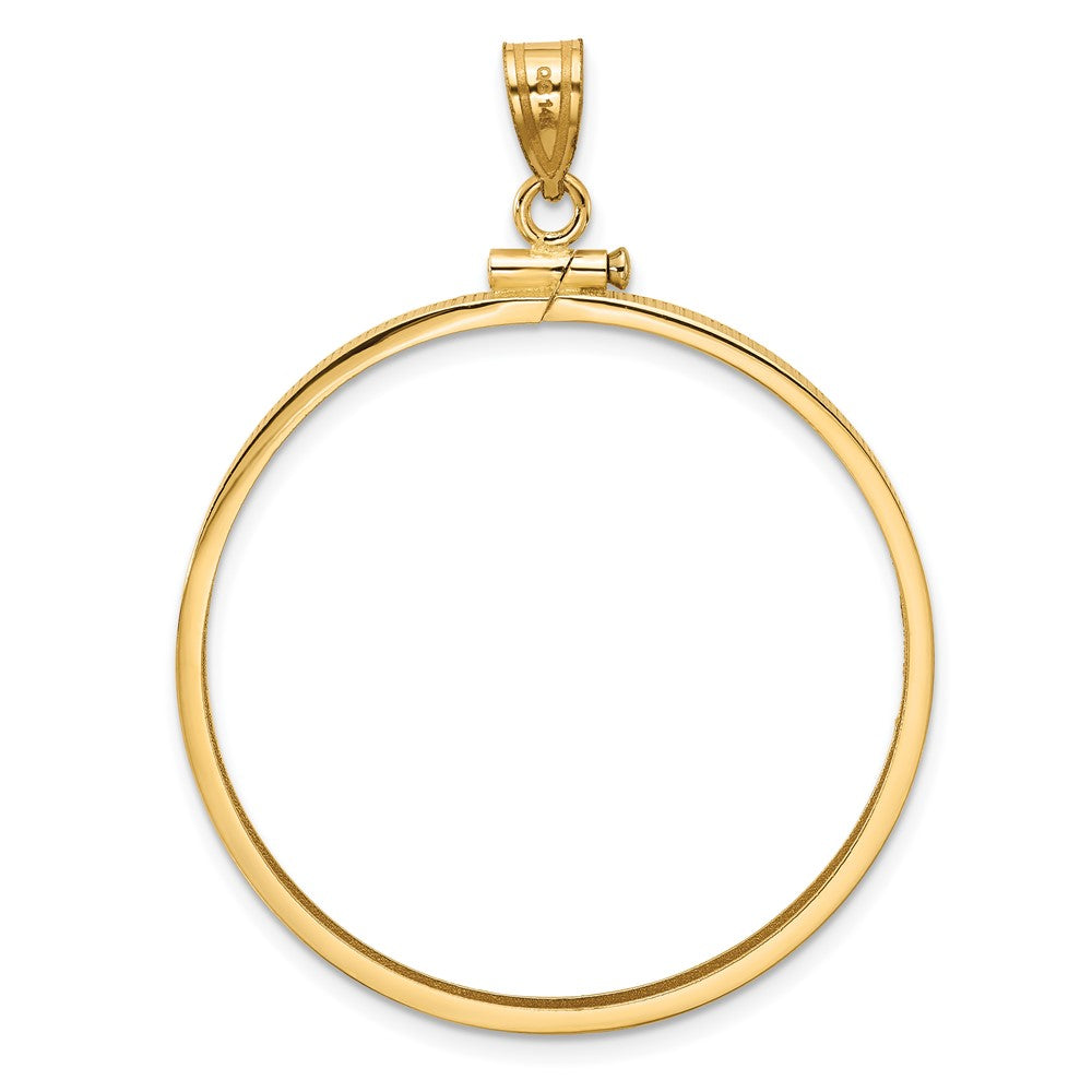 14k Polished 34.2mm x 2.85mm Screw Top Coin Bezel Pendant