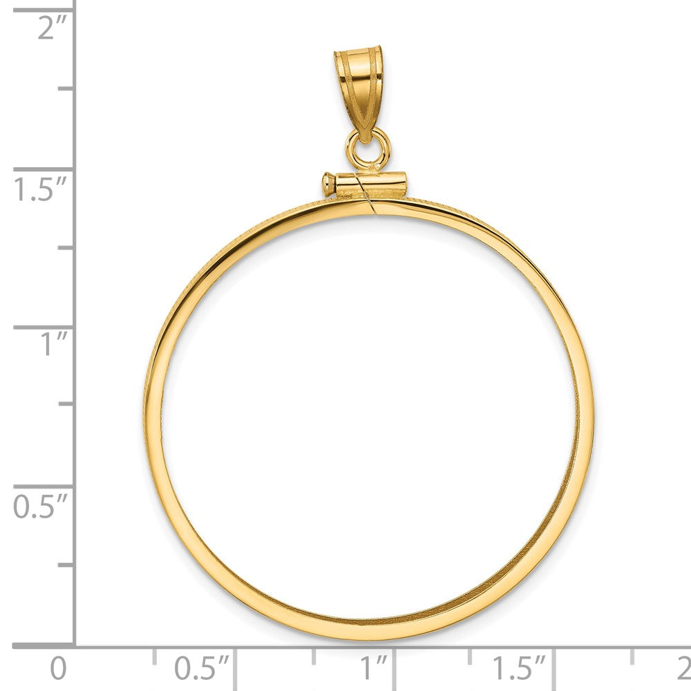 14k Polished 34.2mm x 2.85mm Screw Top Coin Bezel Pendant