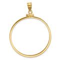 14k Polished 34.2mm x 2.85mm Screw Top Coin Bezel Pendant