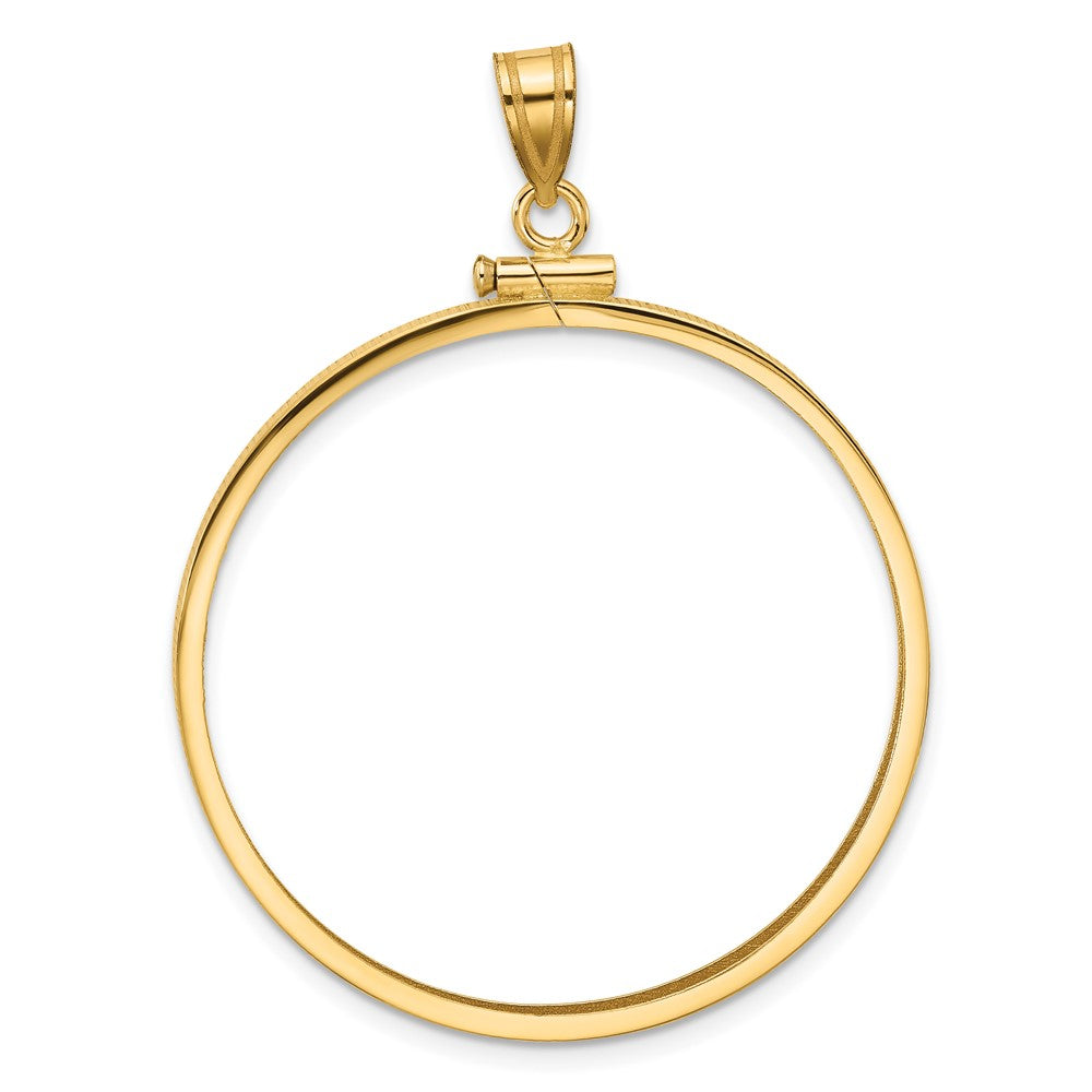 10k Polished 34.2mm x 2.85mm Screw Top Coin Bezel Pendant