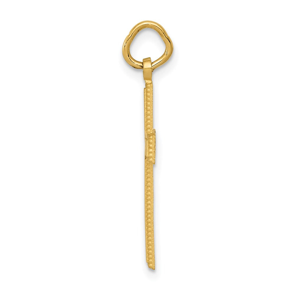 14k Diamond-cut Cross Pendant
