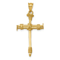 14k Polished Nail Cross Pendant