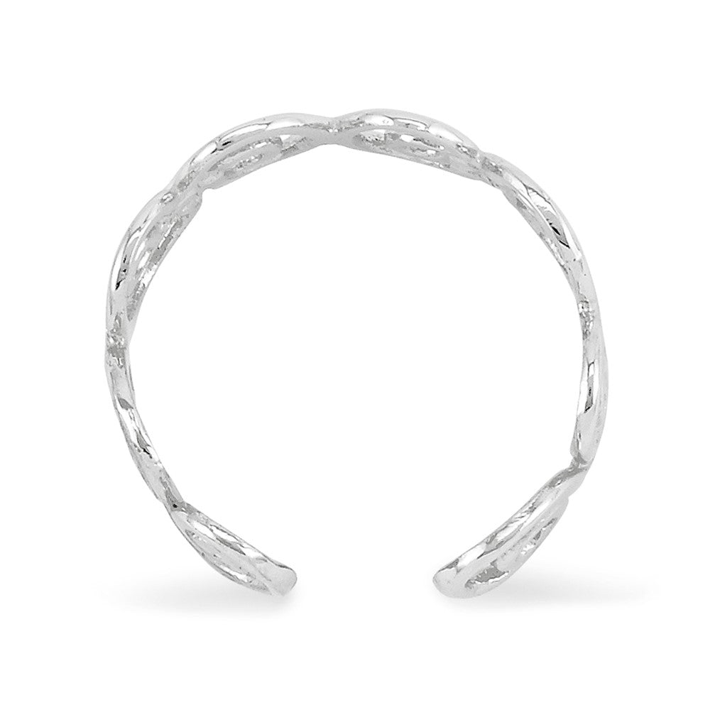 14k White Gold Swirl Toe Ring