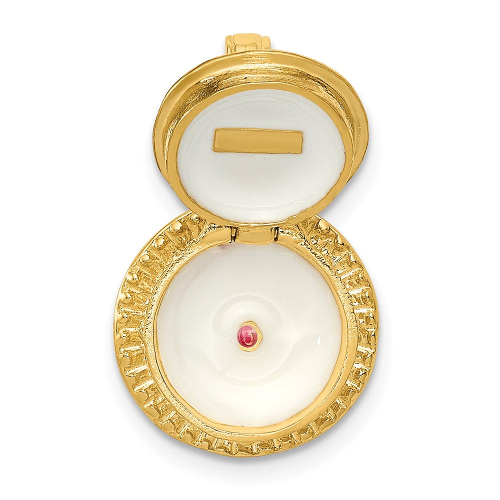 14k 3D Enamel Birthday Cake with Candle Inside Pendant