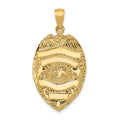 14k Large Badge Pendant