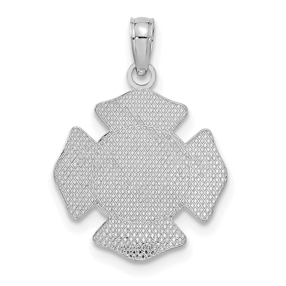 14K White Gold Small St. Florian Badge Pendant