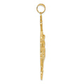 14k INRI Fleur De Lis Crucifix Pendant