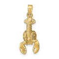 14k Moveable Lobster Pendant