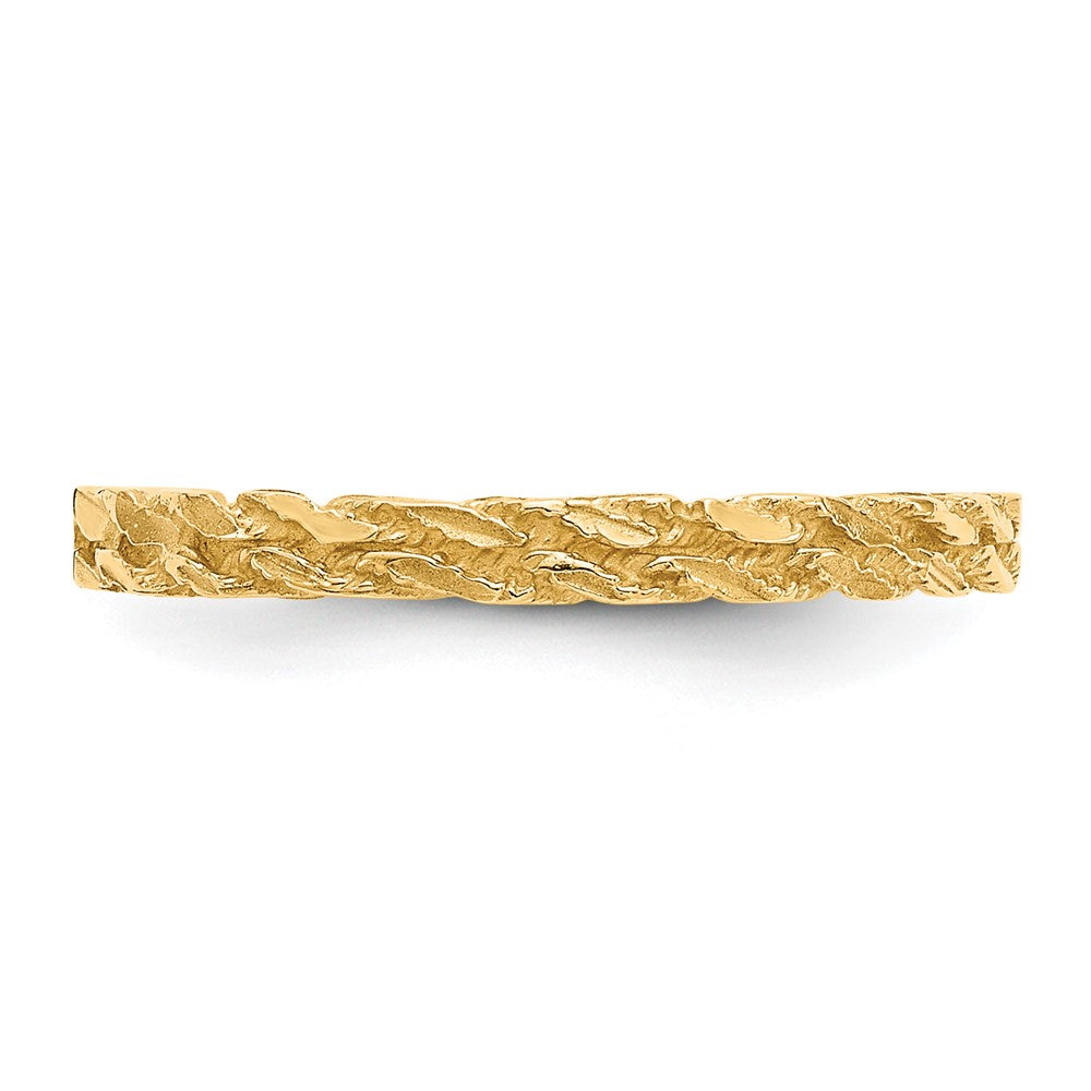 14k Diamond-cut Rope Ring