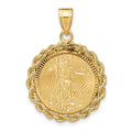 10k D/C Rope Mounted 1/10oz American Eagle Prong Coin Bezel Pendant
