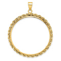 14k Polished Rope 32.7mm Prong Coin Bezel Pendant