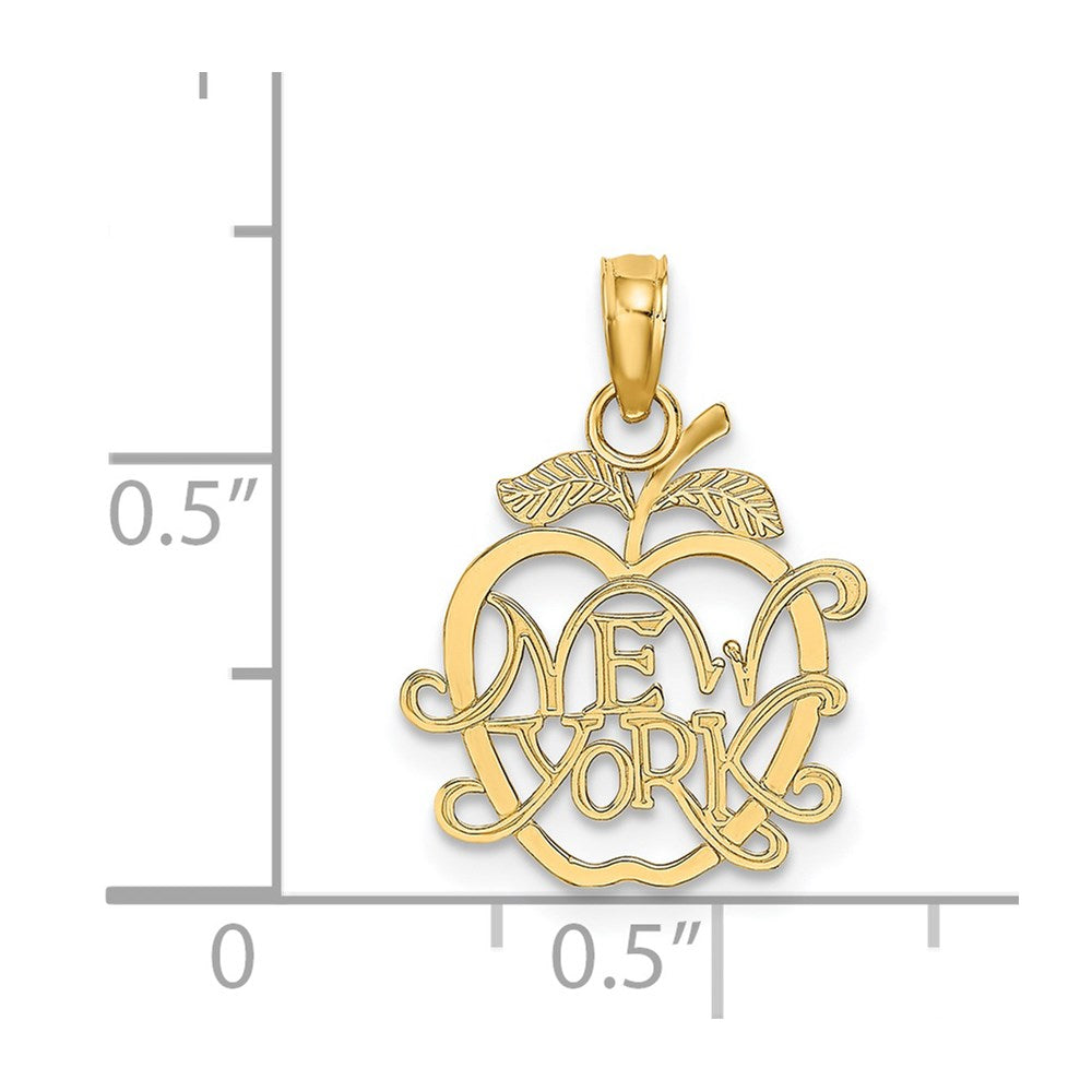 14k NEW YORK in Apple Cut-out Charm
