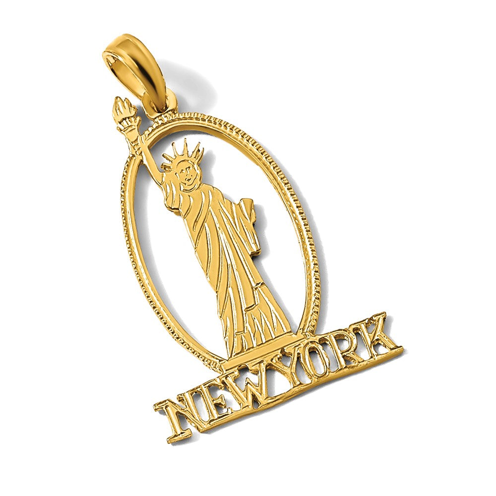14k Cut-out NEW YORK w/Statue of Liberty Charm