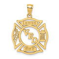 14k VFD Ladies AUX Shield Charm