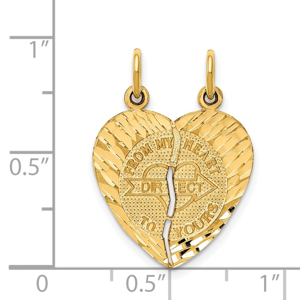 14k Break-apart diamond cut FROM MY HEART DIRECT TO YOURS Charm