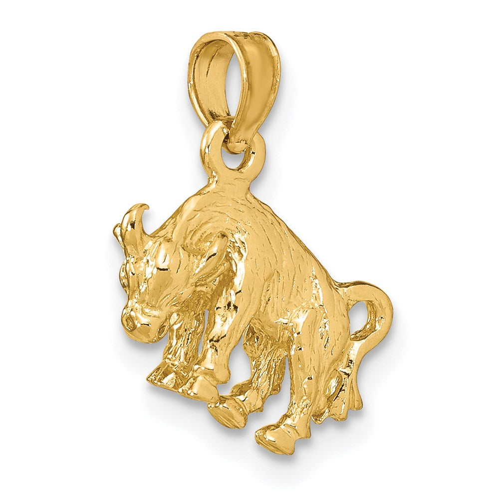 14k 3-D Taurus Zodiac Charm