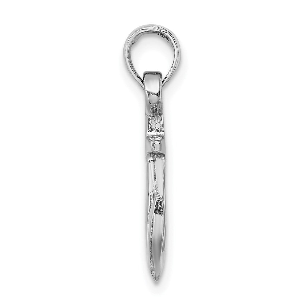 14k White Gold Anchor Pendant