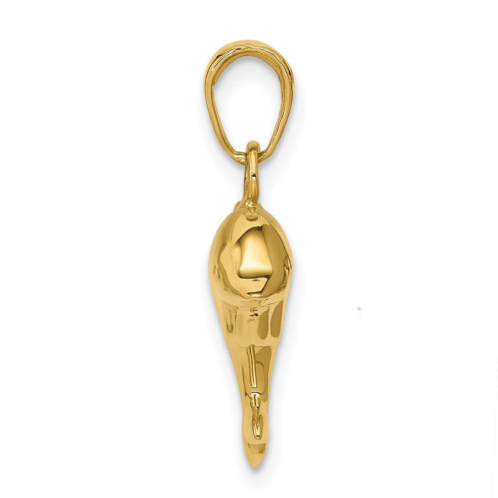 14k Polished 3-D Dolphin Pendant
