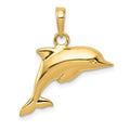 14k Polished 3-D Dolphin Pendant