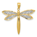 14k with Rhodium Dragonfly Pendant