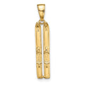 14k 3-D Snow Skis Pendant