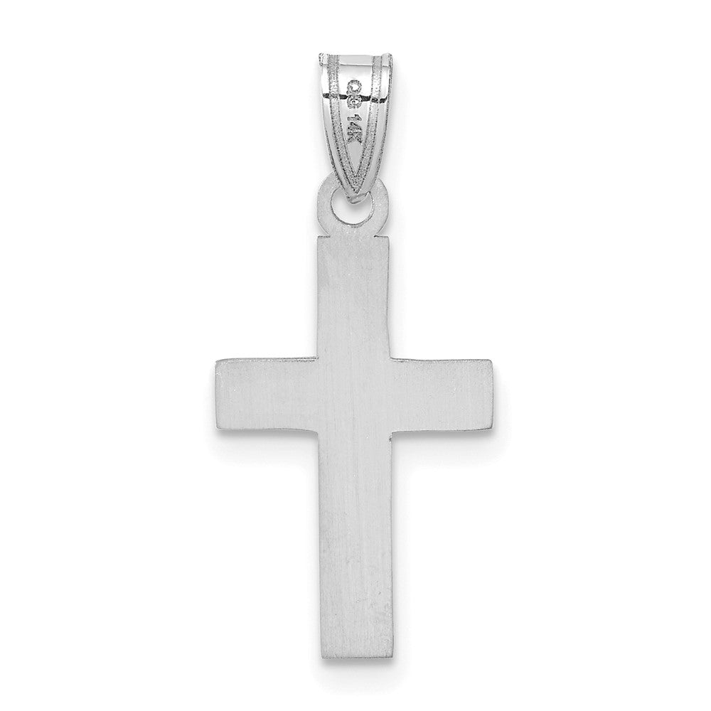 14K White Gold Polished Cross Charm