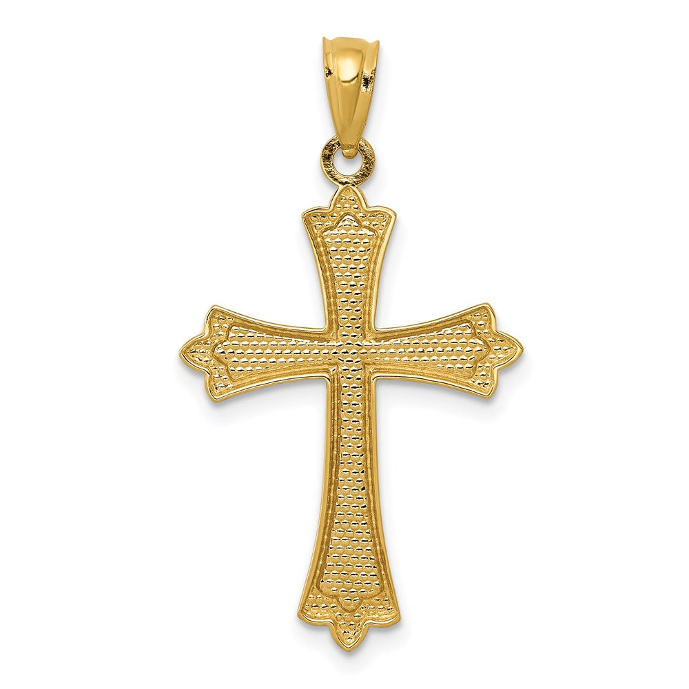 14k Fleur de Lis Cross Pendant
