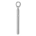 14k White Gold Polished Hollow Cross Pendant