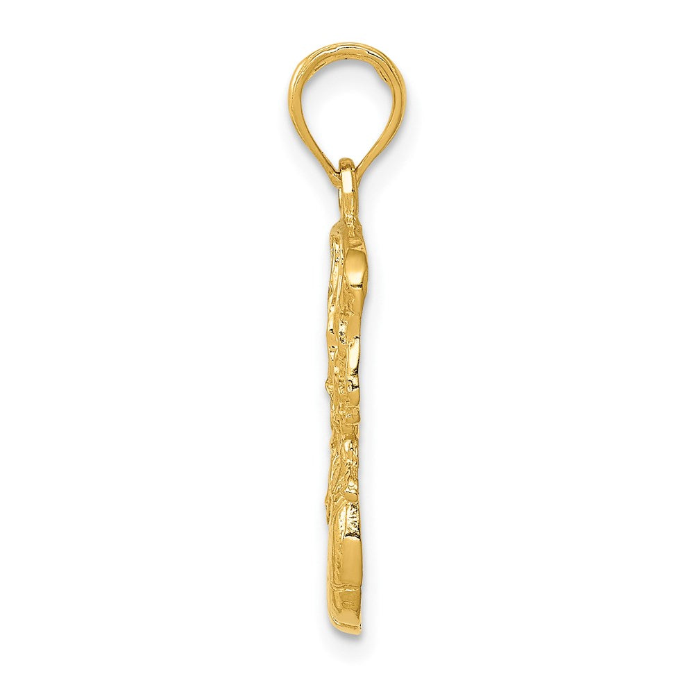 14k Swoosh Basketball and Net Pendant
