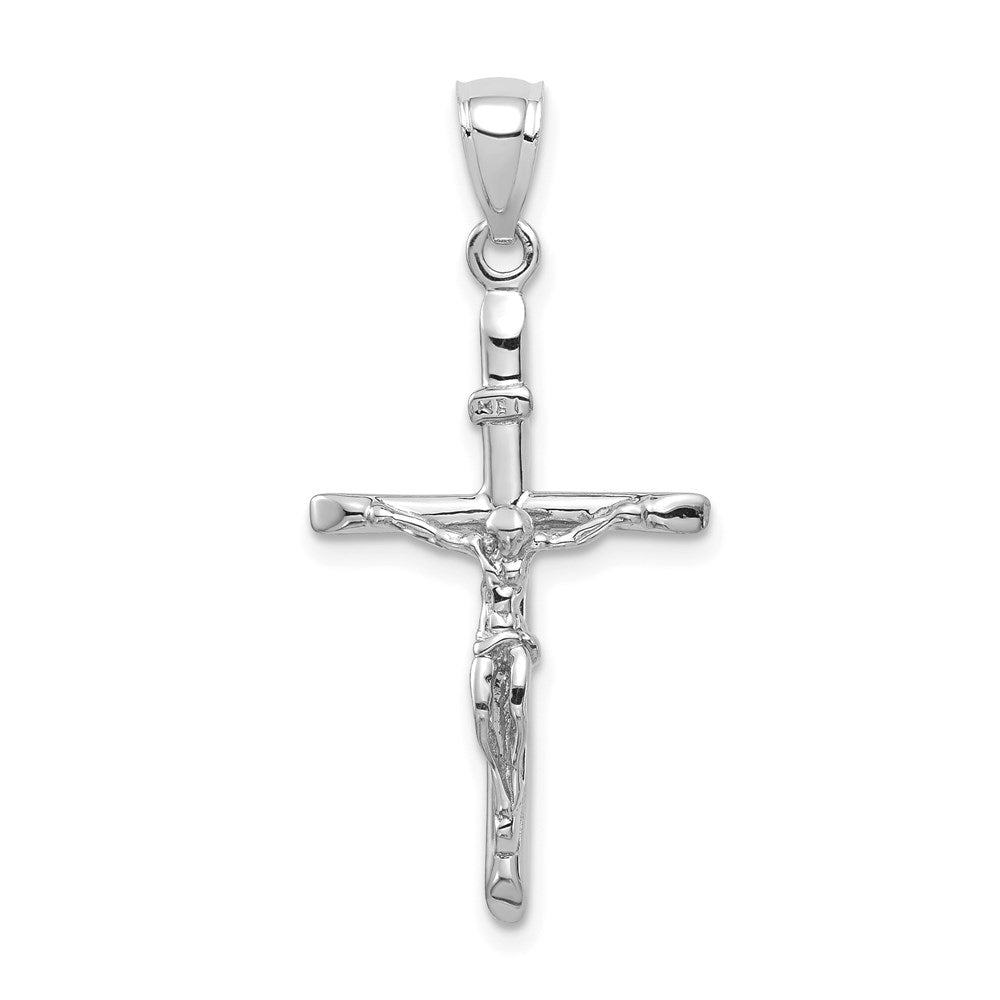 14k White Gold INRI Crucifix Pendant