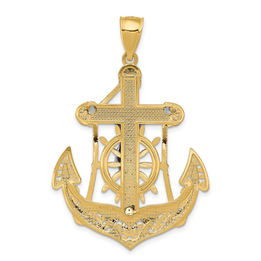 14k Two-tone Mariner's Crucifix Pendant