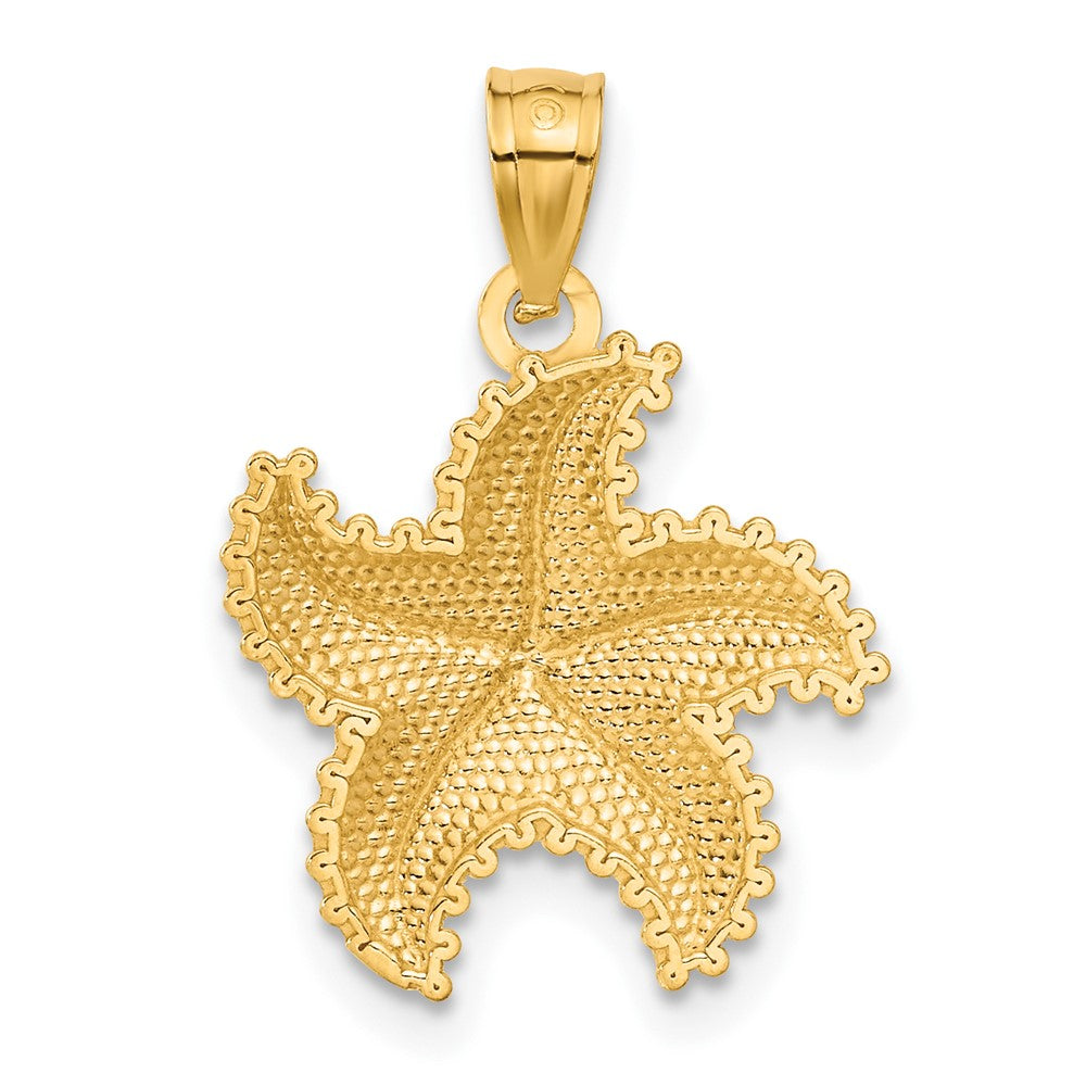 14K Diamond-cut Starfish Pendant
