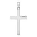14K White Gold Solid Reversible Latin Cross Pendant