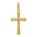 14K Diamond-cut X Cross Pendant